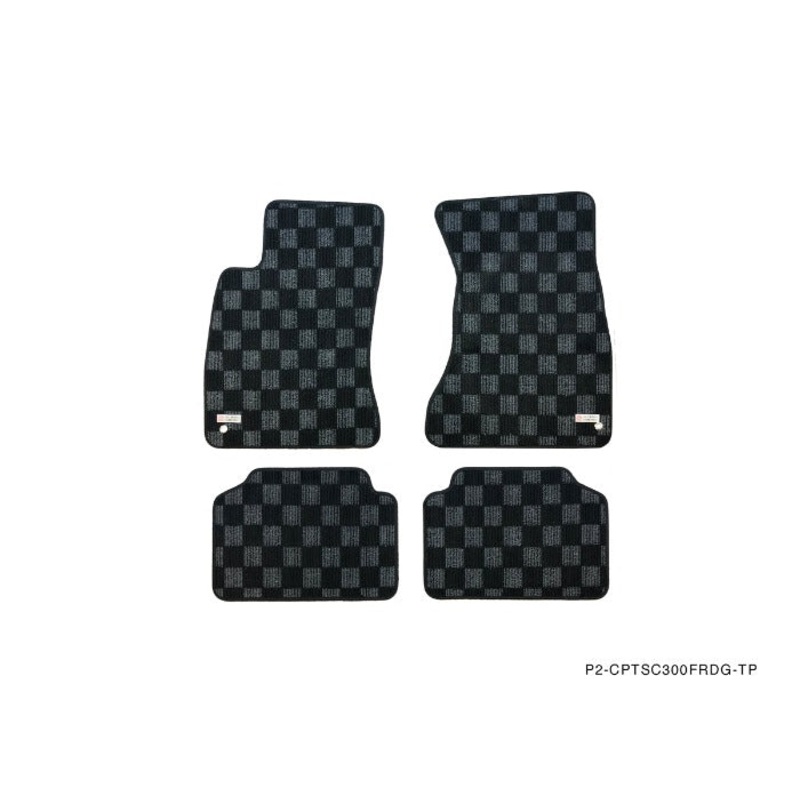 Phase 2 Motortrend (P2M) Front & Rear Checkered Carpet Floor Mats - Lexus SC300 SC400 Z30 (1991-2000)