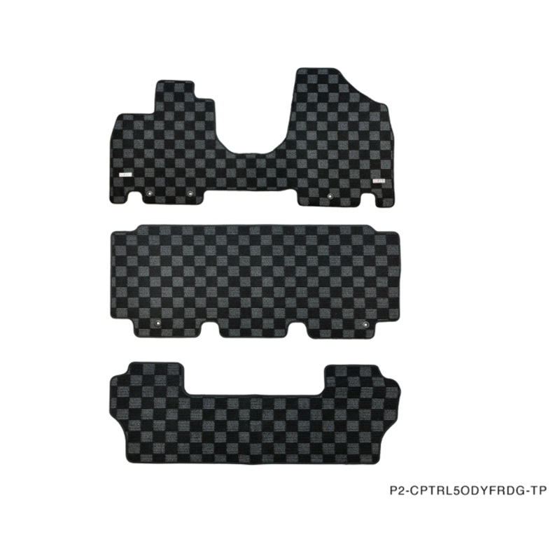 Phase 2 Motortrend (P2M) Front & Rear Dark Grey Carpet Floor Mats Set - Honda Odyssey RL5 (2011-2017)