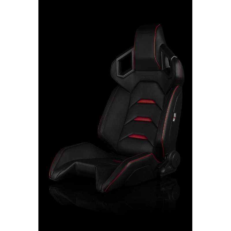 BRAUM RACING ALPHA-X SERIES SPORT RECLINABLE SEATS (BLACK & RED))  PAIR