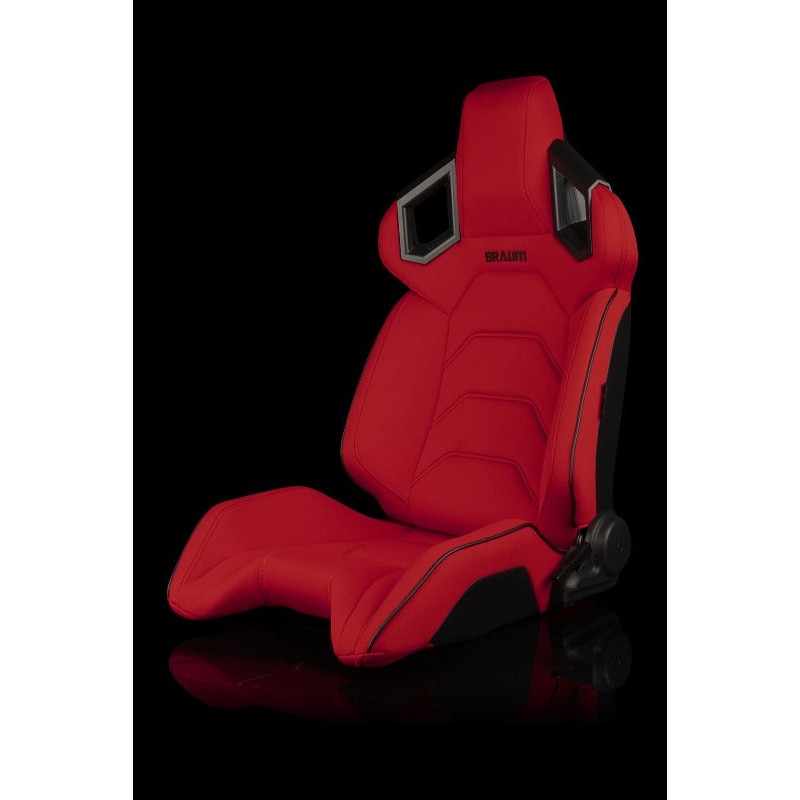 BRAUM RACING ALPHA-X SERIES SPORT RECLINABLE SEATS (RED CLOTH)  PAIR