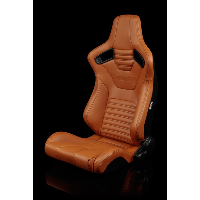 BRAUM RACING ELITE-X SERIES SPORT RECLINABLE SEATS (BRITISH TAN LEATHERETTE)  PAIR