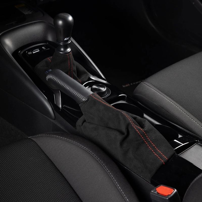 DC Sports Alcantara E-Brake / Handbrake Cover - Black & Red - Toyota GR Corolla GRC (2023+)