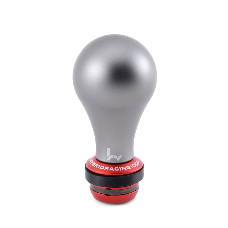 Hybrid Racing Shift Knob & Shift Boot Collar Combo - Dust Grey & Red - M10x1.5 thread