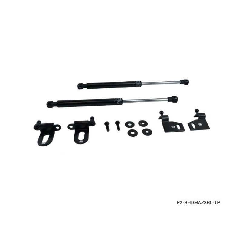 Phase 2 Motortrend (P2M) Black Series Engine Hood Bonnet Dampers Set - Mazda 3 BL (2008-2012)