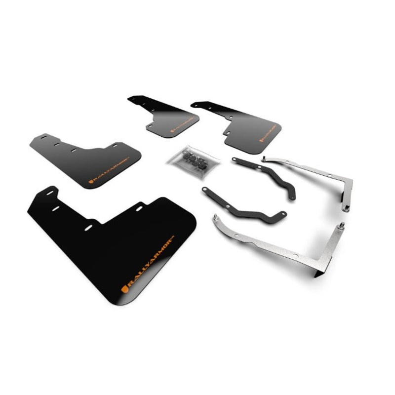 Rally Armor Black w/ Orange Logo Mud Flaps for Subaru XV Crosstrek & Lifted Models (2018-2021)
