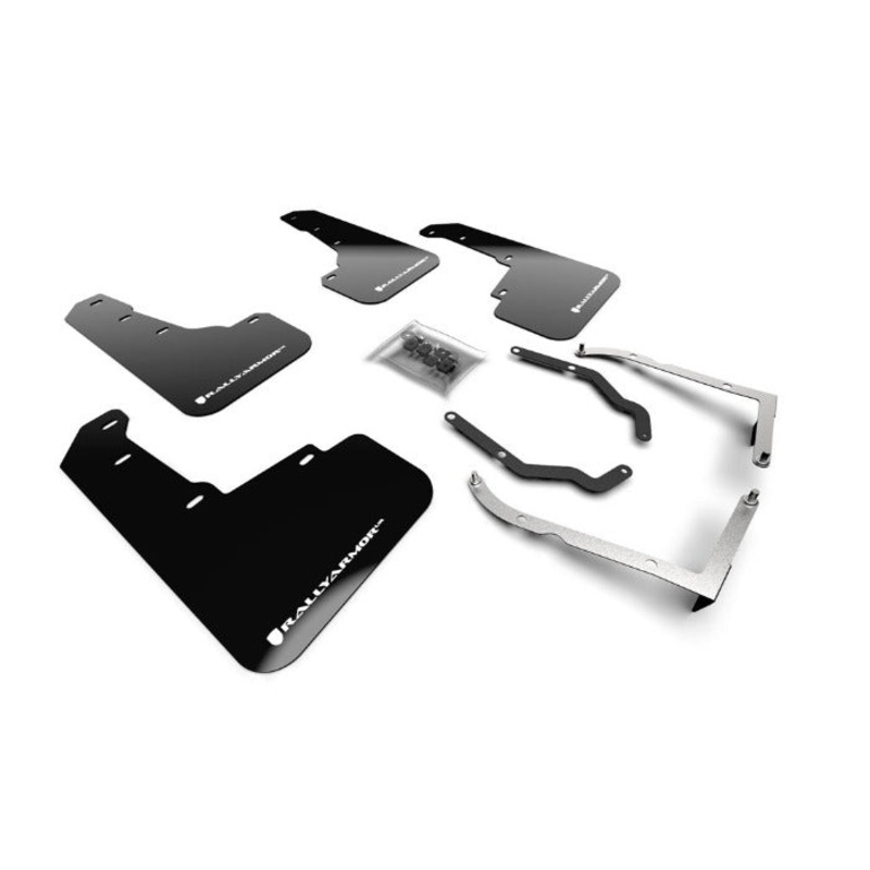 Rally Armor Black w/ White Logo Mud Flaps for Subaru XV Crosstrek & Lifted Models (2018-2021)