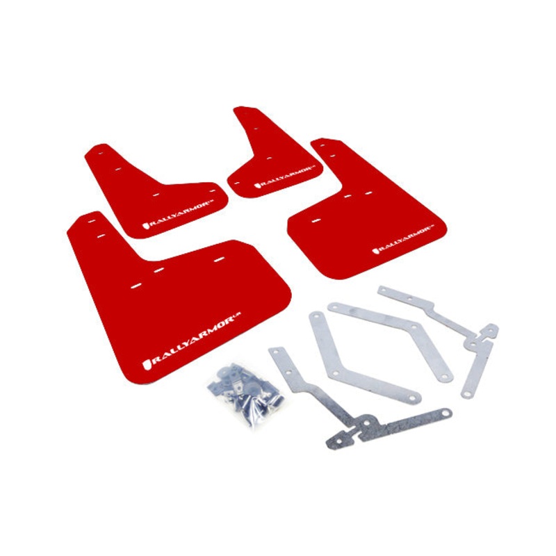 Rally Armor Red w/ White Logo Mud Flaps - Ford Focus / ST / RS (2012-2019)