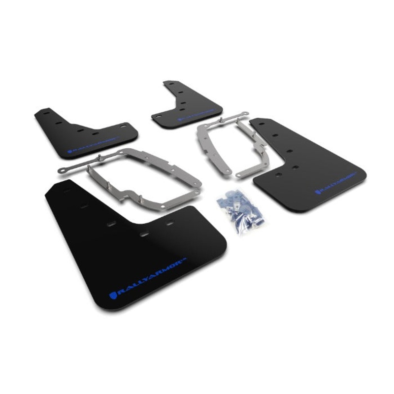 Rally Armor UR Black w/ Blue Logo Mud Flaps Set - Tesla Model 3 (2017-2023)