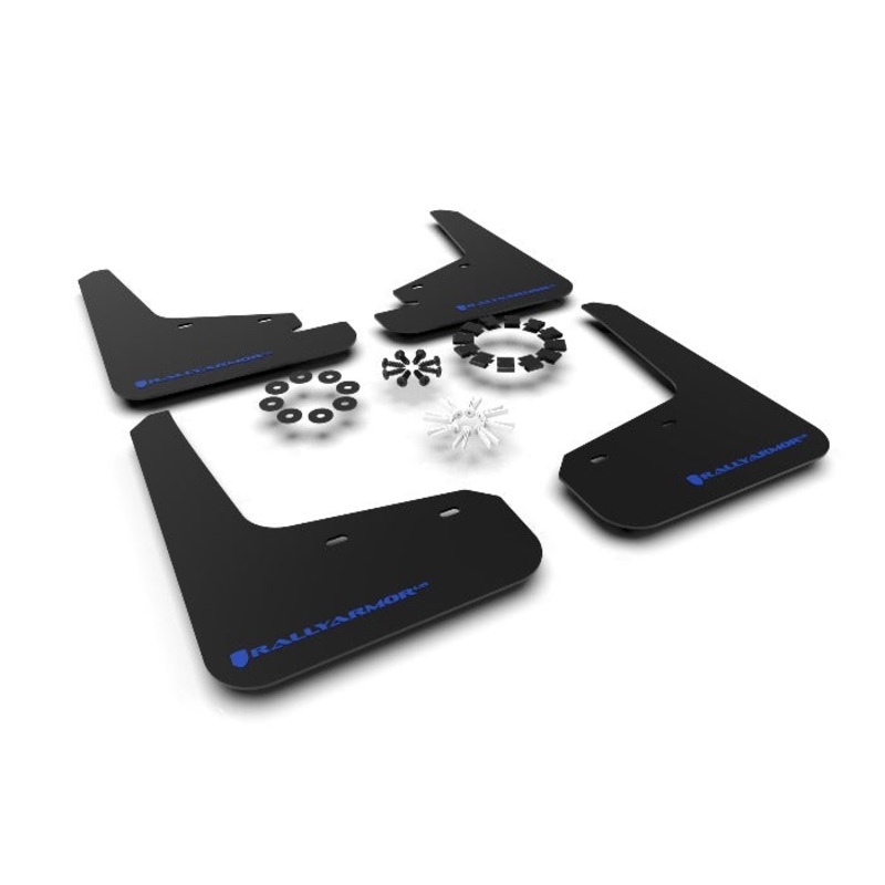 Rally Armor UR Black w/ Blue Logo Mud Flaps Set - Tesla Model Y (2020-2023)
