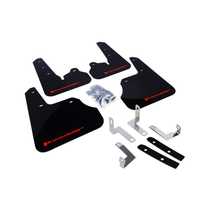 Rally Armor UR Black w/ Red Logo Mud Flaps Set of 4 - Subaru Impreza ONLY (2012-2016)