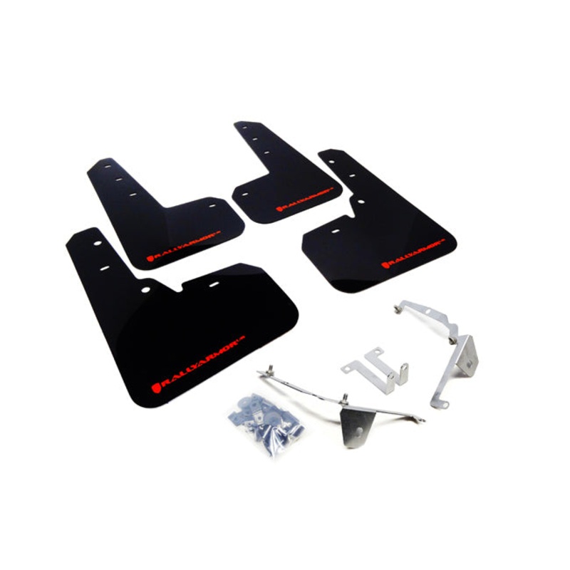 Rally Armor UR Black w/ Red Logo Mud Flaps Set of 4 - Subaru XV Crosstrek (2013-2017)