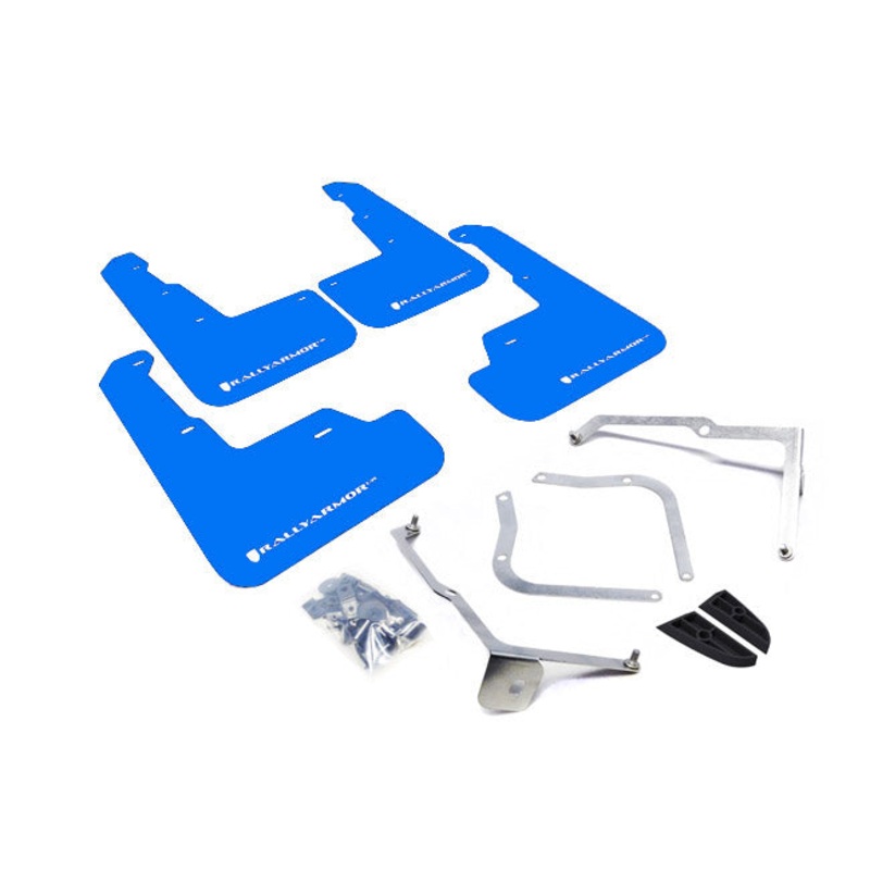 Rally Armor UR Blue w/ White Logo Mud Flaps Set of 4 - Subaru WRX & STI (2015-2021)