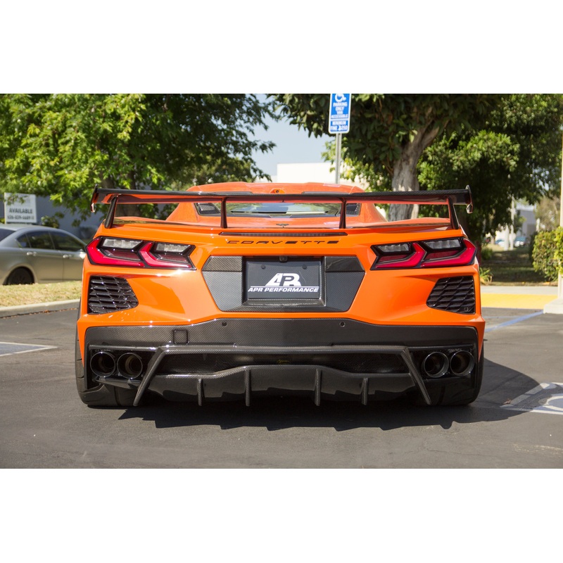 APR Performance Carbon Fiber License Plate Frame Backing - Chevrolet Corvette C8 (2020+)