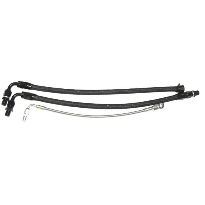 ISR Stainless Steel Braided Turbo Line Kit - Nissan 240SX S13 SR20DET Bottom Mount