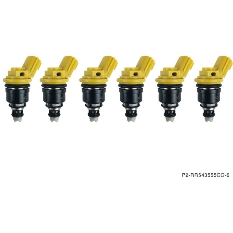P2M Phase 2 Motortrend 555cc Side Feed Injectors Set of 6 Kit - Nissan R33 RB25DET Z32 300zx VG30