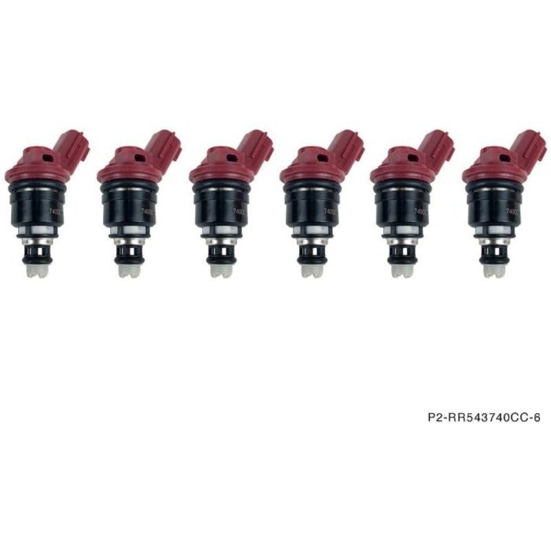 P2M Phase 2 Motortrend 740cc Side Feed Injectors Set of 6 Kit - Nissan R33 RB25DET Z32 300zx VG30