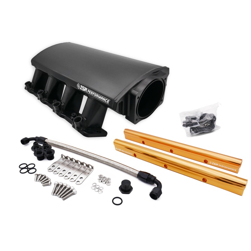 ISR Performance Fabricated Intake Manifold & Fuel Rail Kit - LS1/LS2/LS6 102MM Cathedral Port Low Profile - Black