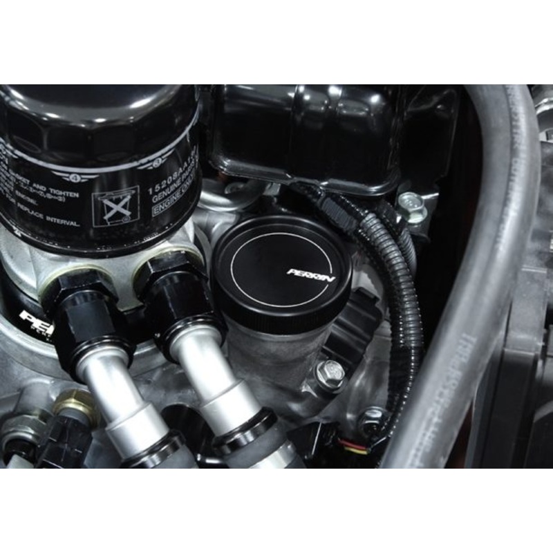 Perrin Billet Aluminum Black Engine Oil Filler Cap - Scion FR-S / Toyota GT86 & GR86 / Subaru BRZ