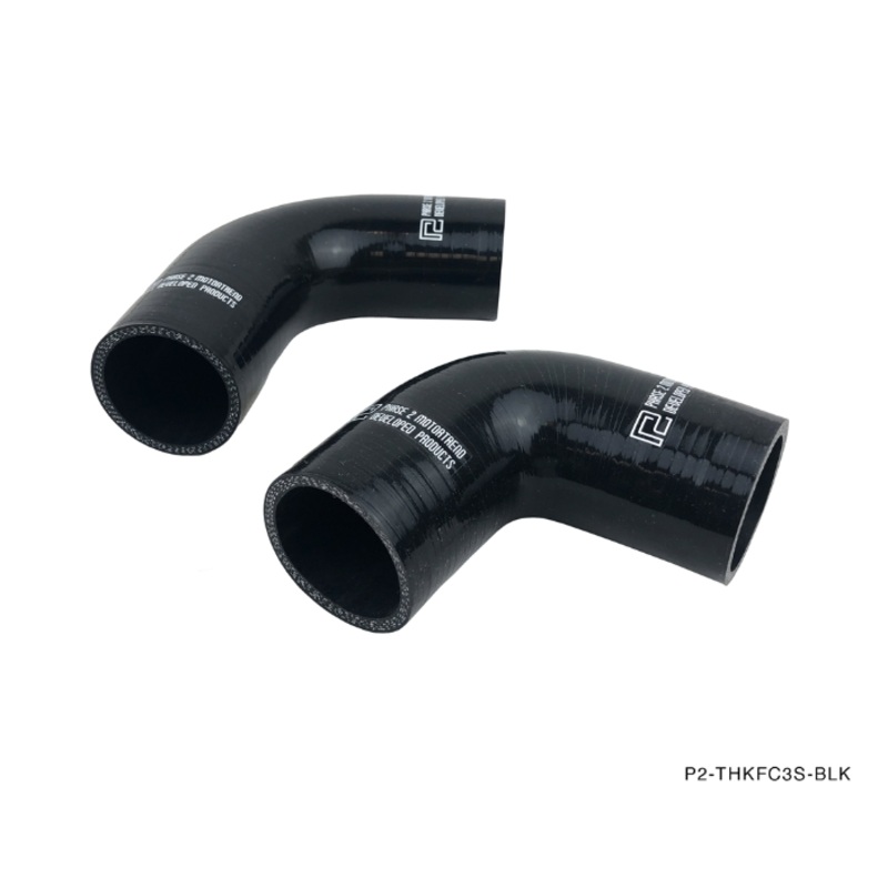 Phase 2 Motortrend (P2M) 4 Ply Silicone Turbo Hose Kit - Black - Mazda RX-7 FC3S 13B (1985-1991)