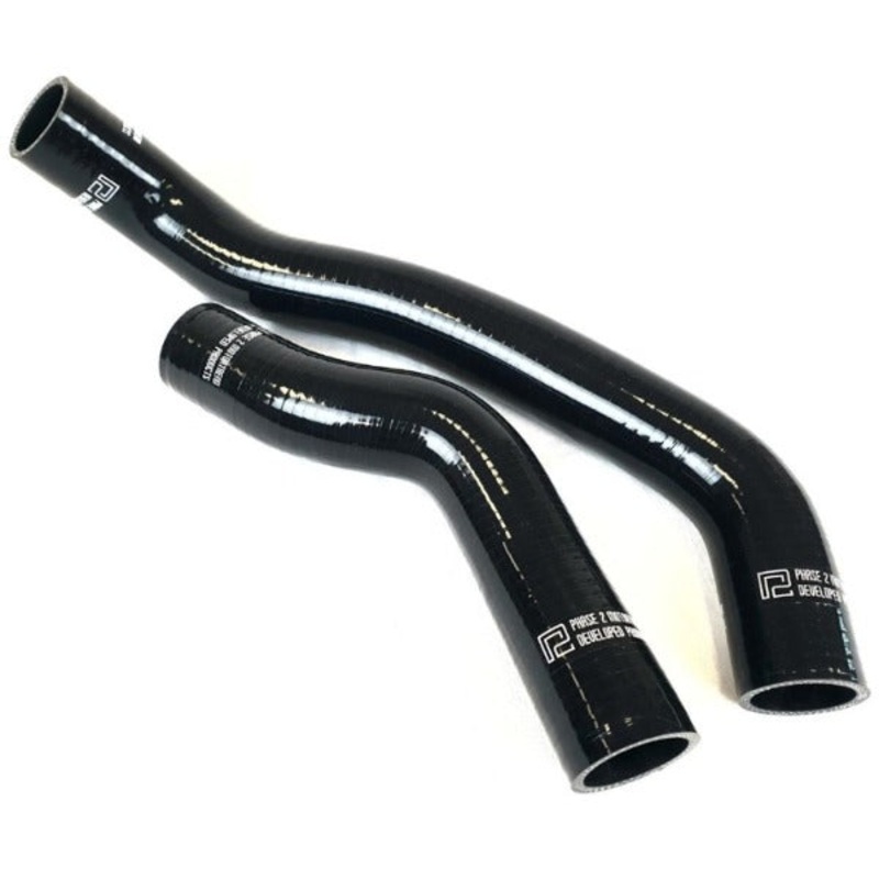 Phase 2 Motortrend (P2M) BLACK 3 Ply Silicone Reinforced Radiator Hoses - Mazda RX-7 FC3S 13B (1985-1992)