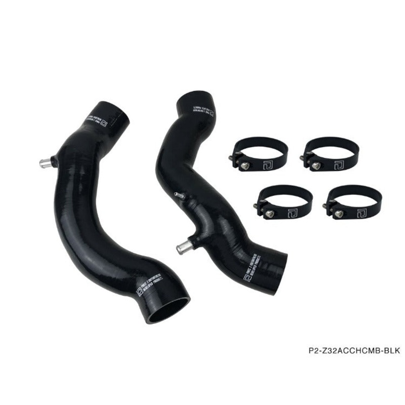 Phase 2 Motortrend (P2M) Silicone Accordion Turbo Hose Kit - Black - Nissan Z32 300zx VG30DETT (1990-1996)