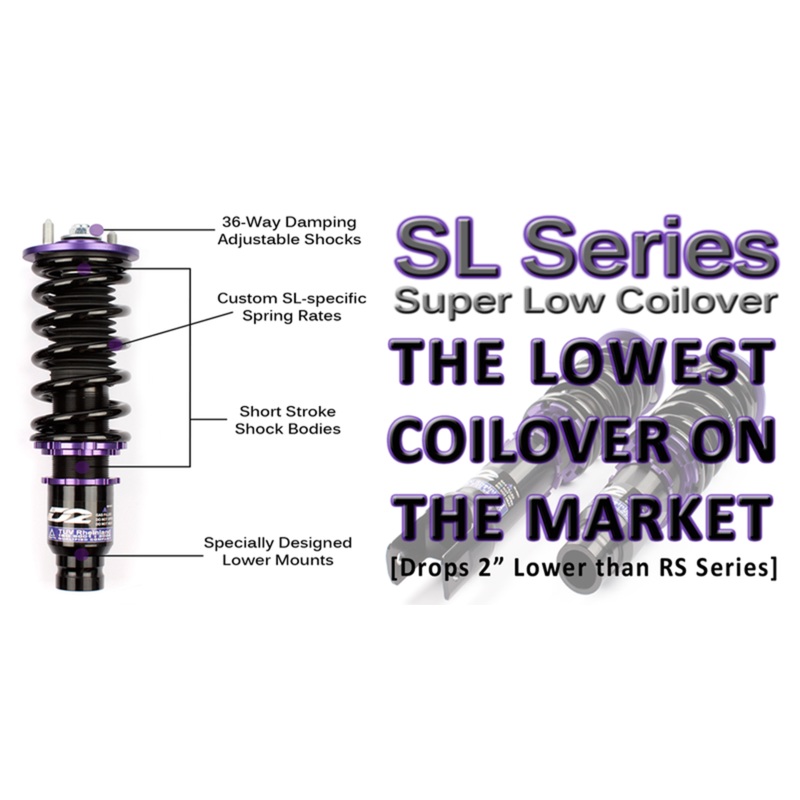 D2 Racing SL Series (Super Low) Coilovers -  Acura Integra DC (1994-2001)
