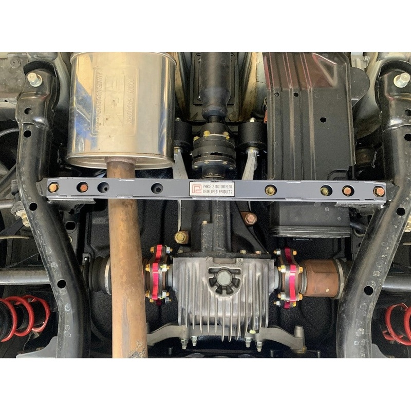 P2M Phase 2 Motortrend Aluminum Mid Lower Tie Brace Bar Brace - Honda S2000 S2K AP1 AP2 (2000-2009)
