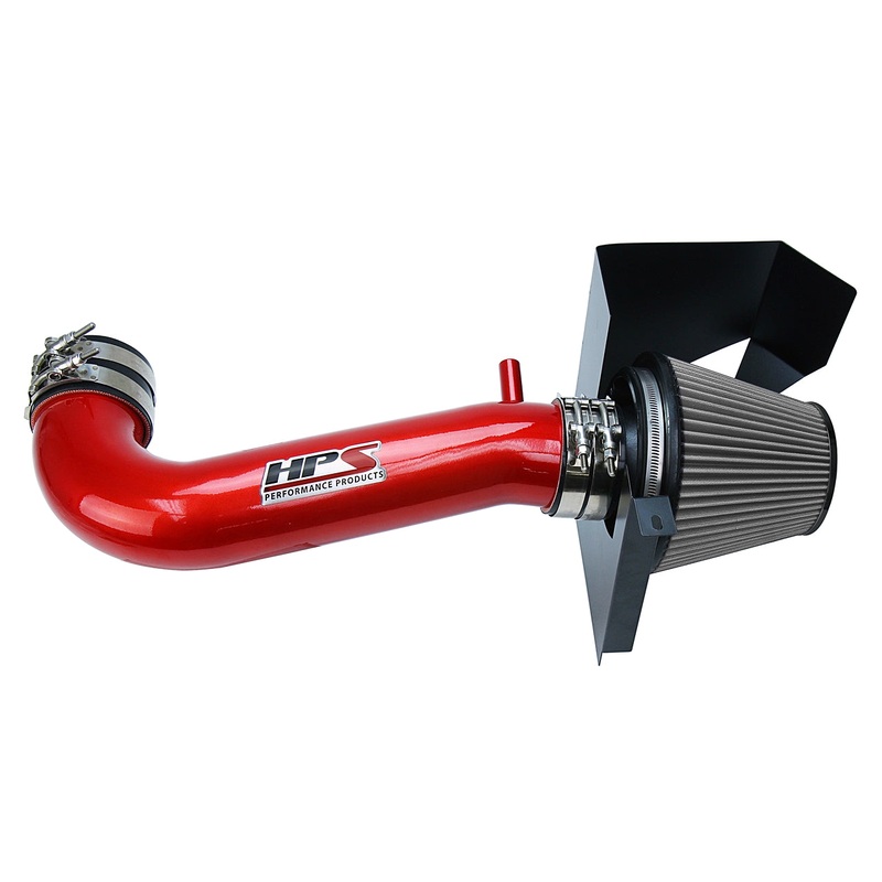HPS Performance Shortram Air Intake Kit (Red) - Dodge Challenger 5.7L V8 except Shaker Hood (2011-2017) Includes Heat Shield