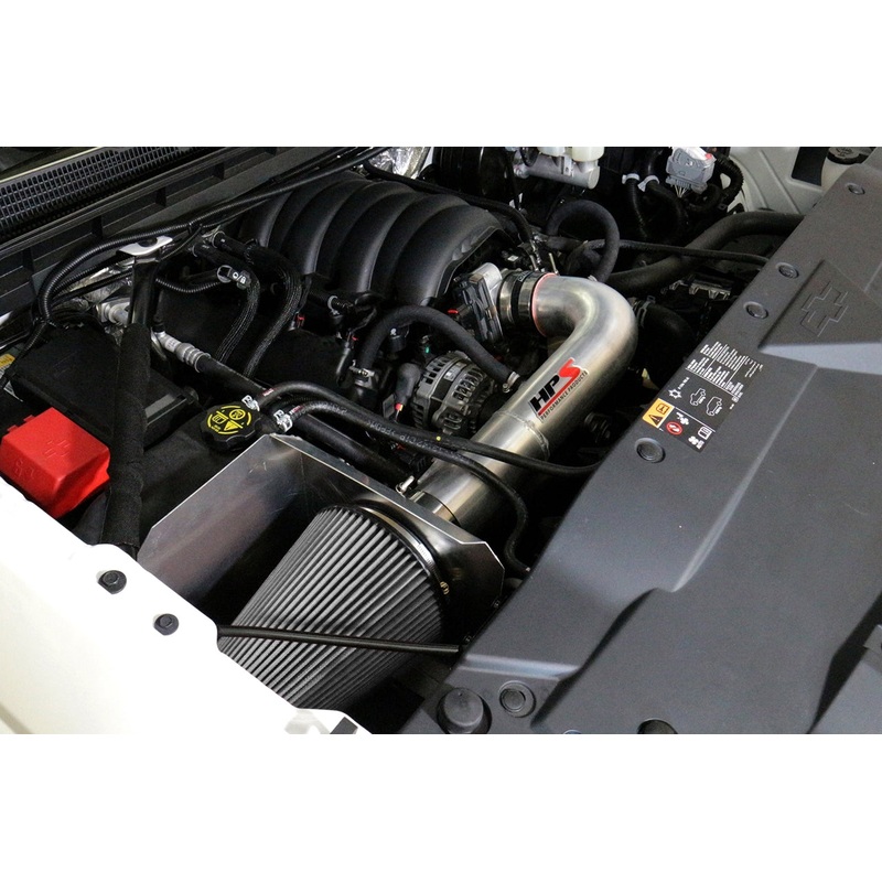 HPS Performance Shortram Air Intake Kit (Red) - GMC Sierra 1500 5.3L V8 (2014-2018) Includes Heat Shield