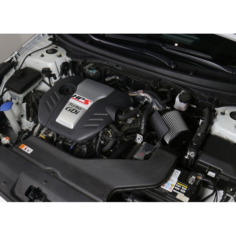 HPS Performance Shortram Air Intake Kit (Red) - Hyundai Sonata Eco 1.6L Turbo (2015-2017) Includes Heat Shield