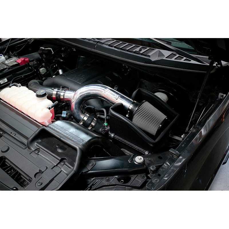 HPS Performance Shortram Air Intake Kit (Red) - Ford F150 2.7L Eco boost Turbo (2015-2018) Includes Heat Shield