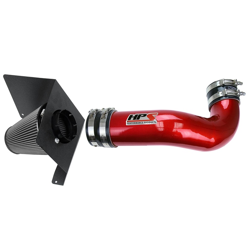 HPS Performance Shortram Air Intake Kit (Red) - GMC Yukon 4.8L 5.3L 6.0L 6.2L V8 (2007-2008) Includes Heat Shield