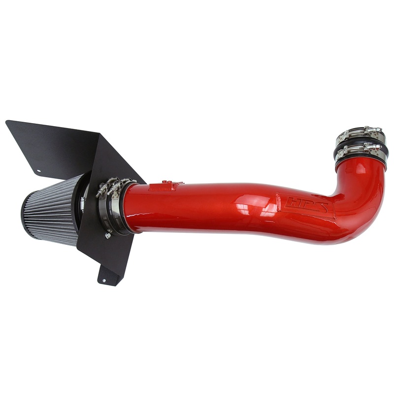 HPS Performance Shortram Air Intake Kit (Red) - GMC Sierra 1500 4.8L 5.3L 6.0L 6.2L V8 (Excludes Hybrid) (2009-2014) Includes Heat Shield