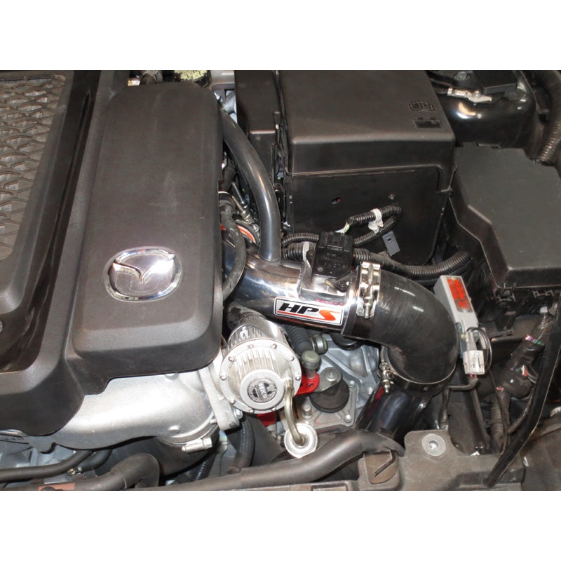 HPS Performance Cold Air Intake Kit (Black) - Mazda Mazdaspeed 3 2.3L Turbo (2007-2013) Converts to Shortram