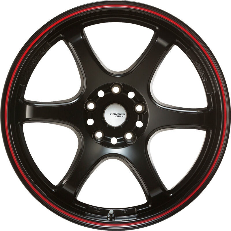 5ZIGEN CANNON BALL 18X10.5 +15 5-114.3 MAT BLACK+RED LINE CAB81051554BD