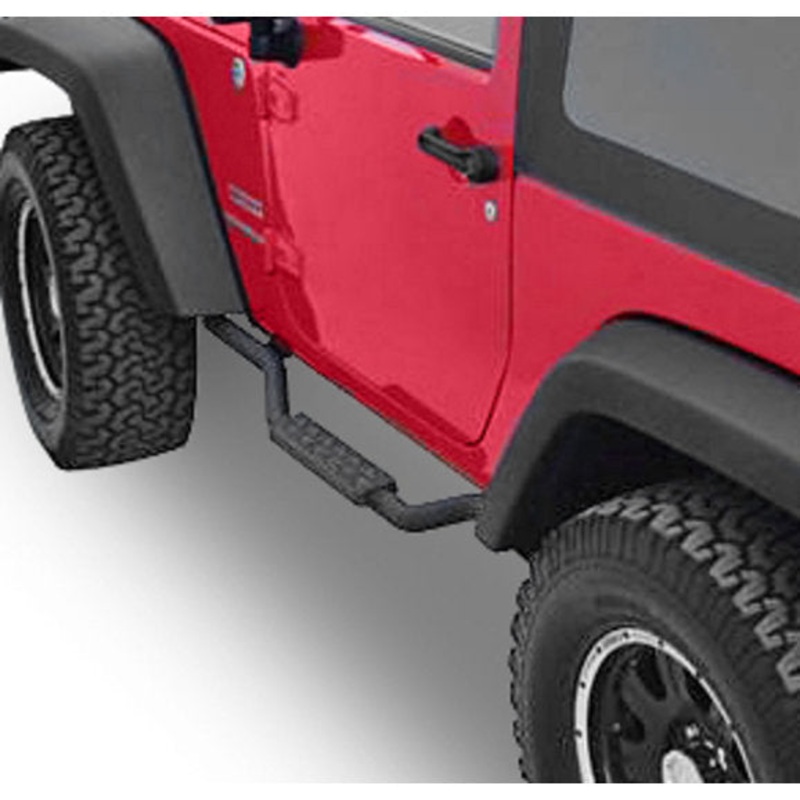 Rampage Products 26627 2" Slimline Step in Textured Black for 07-18 Jeep Wrangler JK 2 Door
