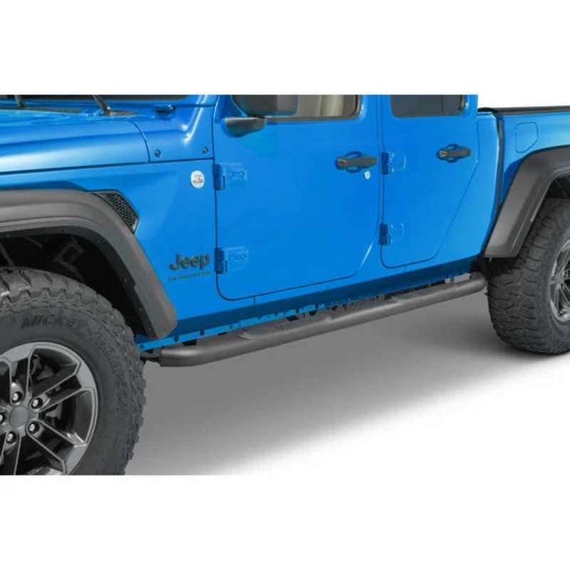 Rugged Ridge 11591.14 3" Round Fine Textured Side Steps for 20-24 Jeep Gladiator JT