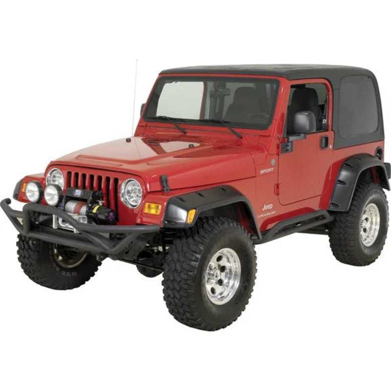 Rugged Ridge 11504.11 RRC Side Rocker Guards in Textured Black for 87-06 Jeep Wrangler YJ & TJ