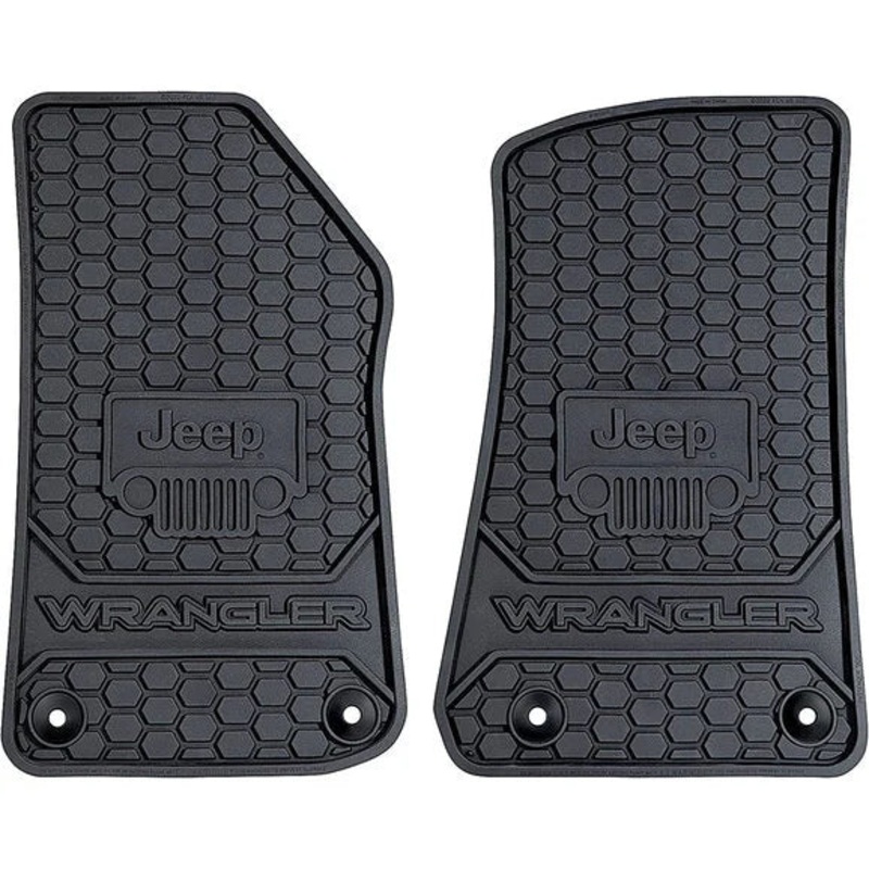 Plasticolor 001805R01 Front Jeep Logo Floor Mats for 18-24 Jeep Wrangler JL
