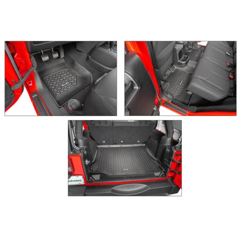 Quadratec Tru-Fit Floor Liner Triple Combo for 07-18 Jeep Wrangler Unlimited JK
