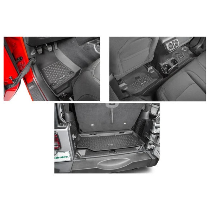 Quadratec Tru-Fit Floor Liner Triple Combo for 18-24 Jeep Wrangler JL 2-Door