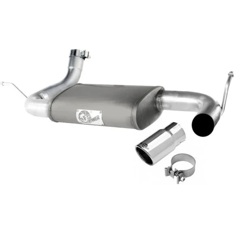 aFe Power 49-08047-P 2.5" Scorpion Aluminized Axle-Back Exhaust System with Tip for 07-18 Jeep Wrangler JK