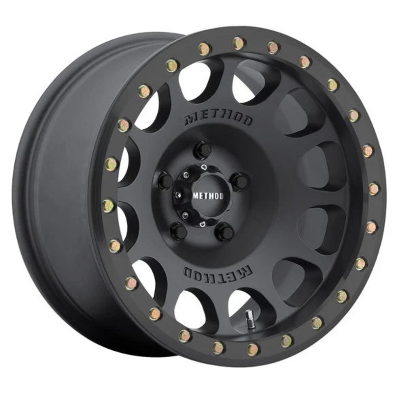 Method Race Wheels Race Series 105 Beadlock Wheel in 17x9 with 3.5in Backspace Gold for 07-24 Jeep Wrangler JL, JK & Gladiator JT