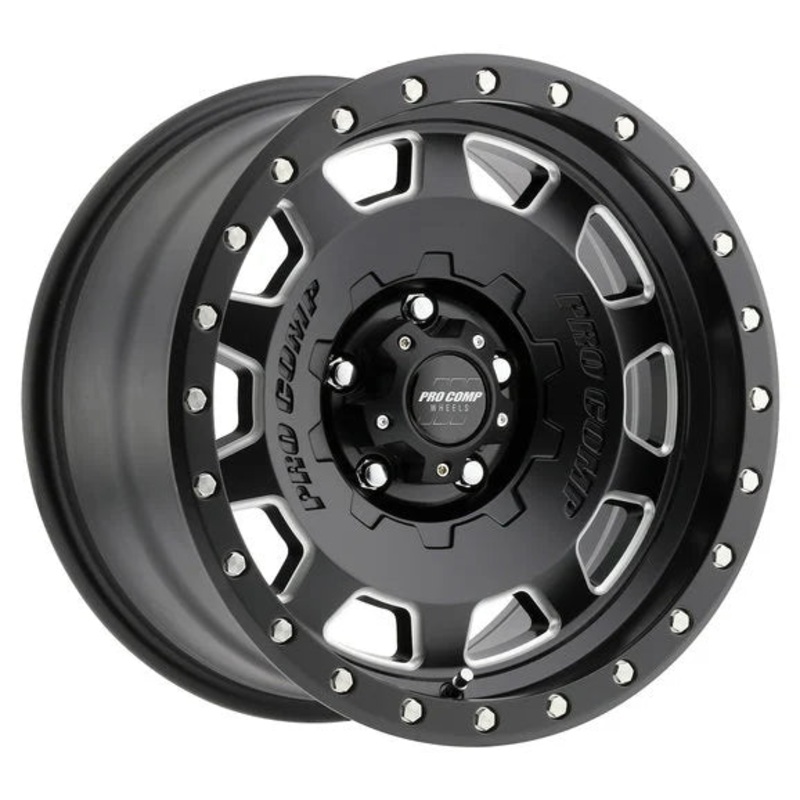 Pro Comp Hammer Series 60 Wheel in Black with Machined for 07-24 Jeep Wrangler JL, JK & Gladiator JT