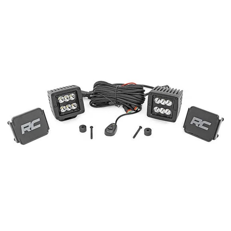 Rough Country 2" LED Cube Easy Mount Kit for 18-24 Jeep Wrangler JL & 20-24 Gladiator JT
