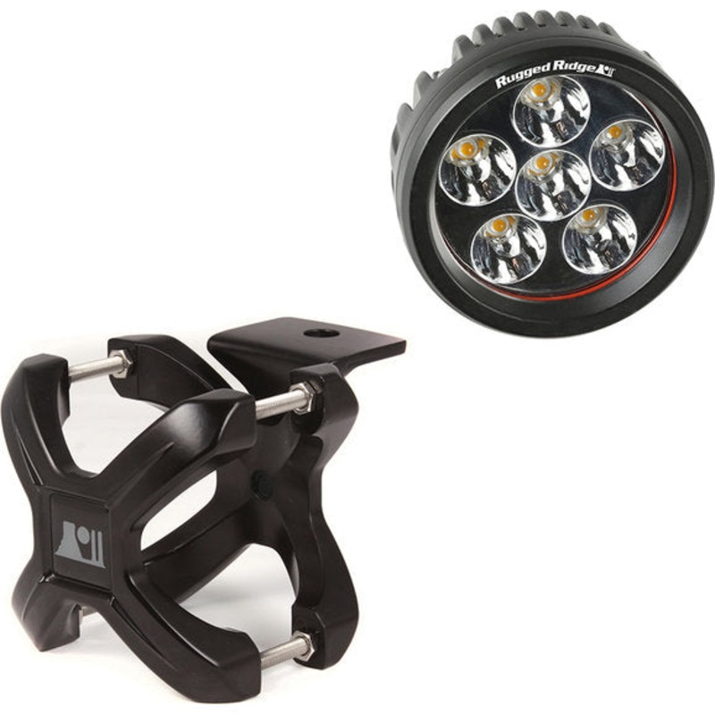 Rugged Ridge X-Clamp (1.25"-2") & Round LED Kit