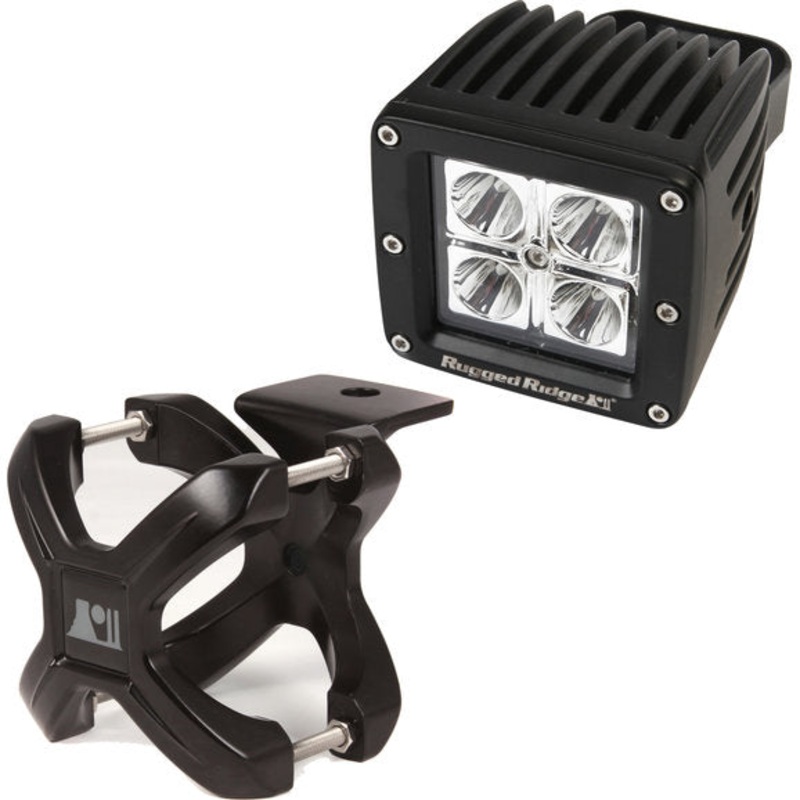 Rugged Ridge X-Clamp (1.25"-2") & Square LED Kit