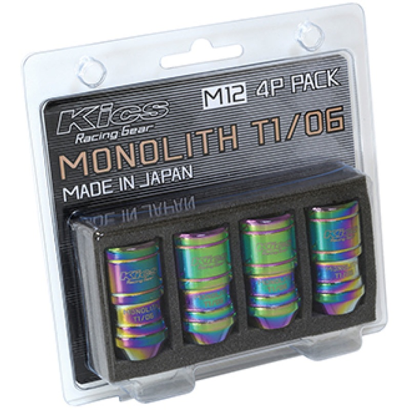 Project Kics 12 x 1.5 Neochrome T1/06 Monolith Lug Nuts - 4 Pcs