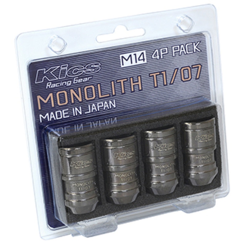Project Kics 14 x 1.5 Glorious Black T1/07 Monolith Lug Nuts - 4 Pcs