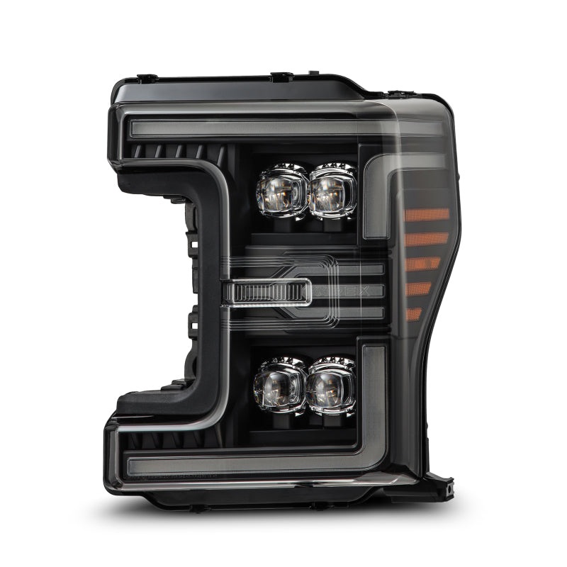 AlphaRex 17-19 Ford F-250/350/450 SD NOVA-Series LED Proj Headlights Alpha-Bk w/Acv Light SS & SBDRL